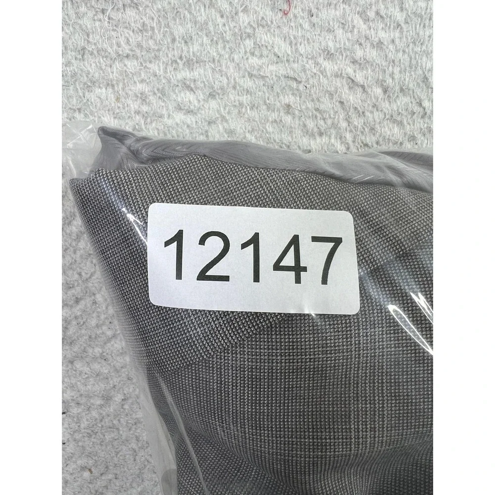 Tessuto Blazer Mens 46L‎ Long Gray Plaid Super 120s Wool Italy Made USA Classic